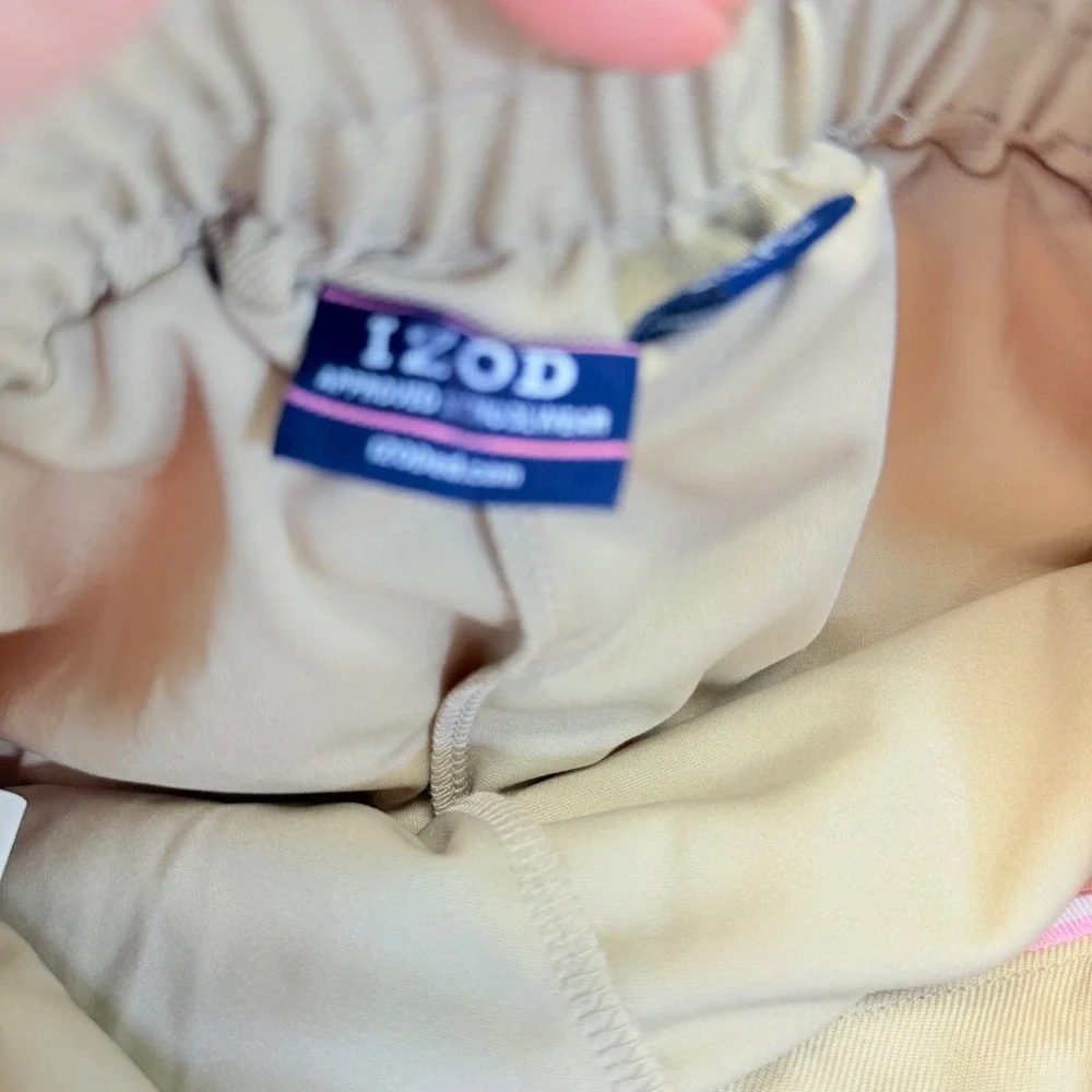 IZOD Girls Khaki School Uniform Skort Size 8 Regular Tan Easy Care NWT